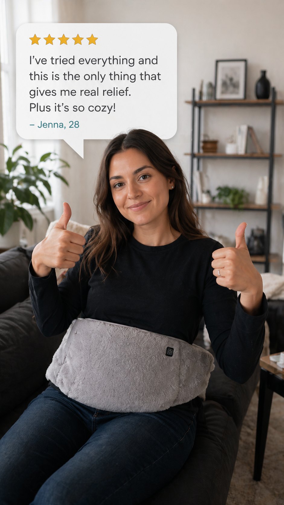 Customer review - HeatHug Wrap gives real relief